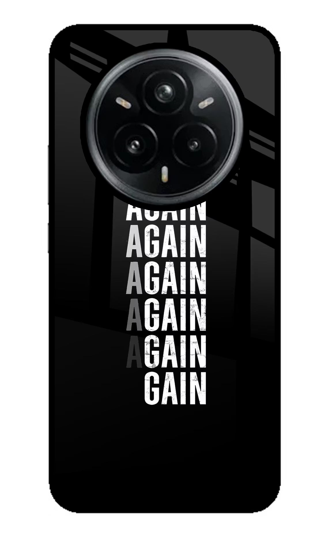Again Again Gain Realme 14 Pro Plus 5G Glass Case Back Cover by Casekaro