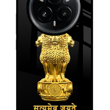 Satyamev Jayate Golden Realme 14 Pro Plus 5G Glass Case