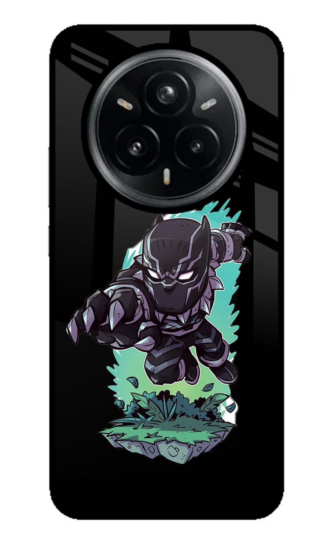 Black Panther Realme 14 Pro Plus 5G Glass Case Back Cover by Casekaro