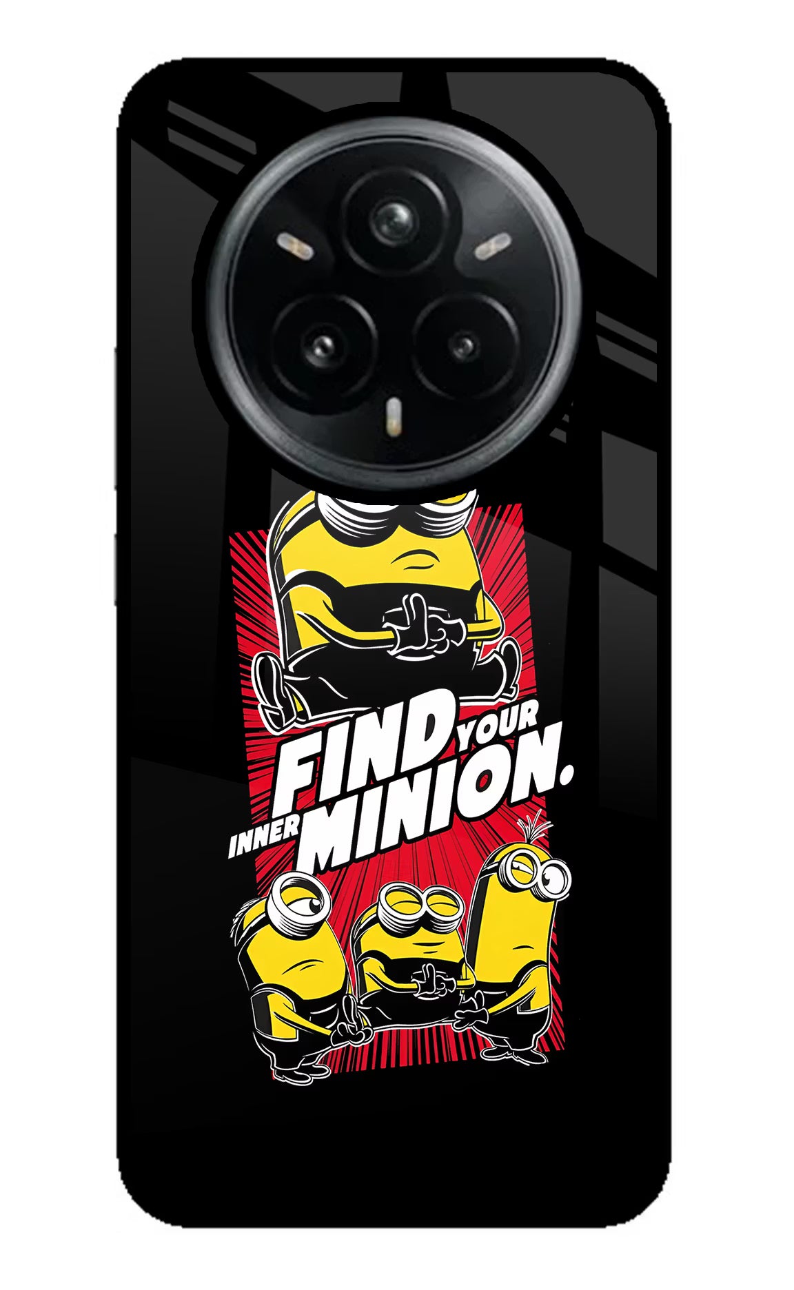 Find your inner Minion Realme 14 Pro Plus 5G Glass Case Back Cover by Casekaro