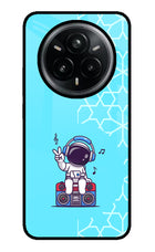 Cute Astronaut Chilling Realme 14 Pro Plus 5G Glass Case