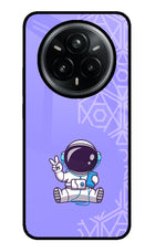 Cute Astronaut Chilling Realme 14 Pro Plus 5G Glass Case