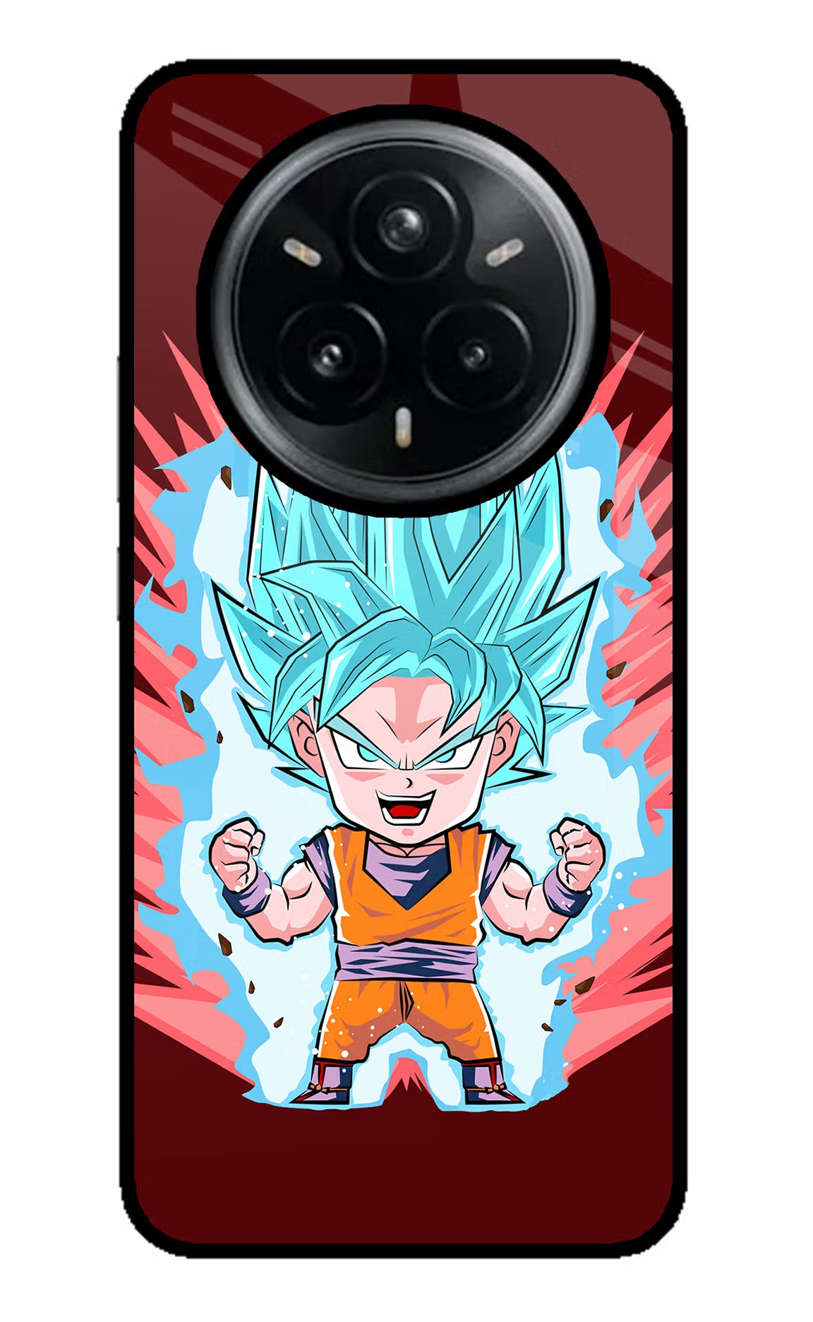 Goku Little Realme 14 Pro Plus 5G Glass Case Back Cover by Casekaro