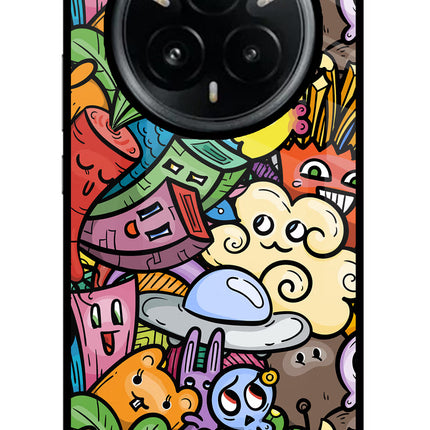 Veggie Doodle Realme 14 Pro Plus 5G Glass Case