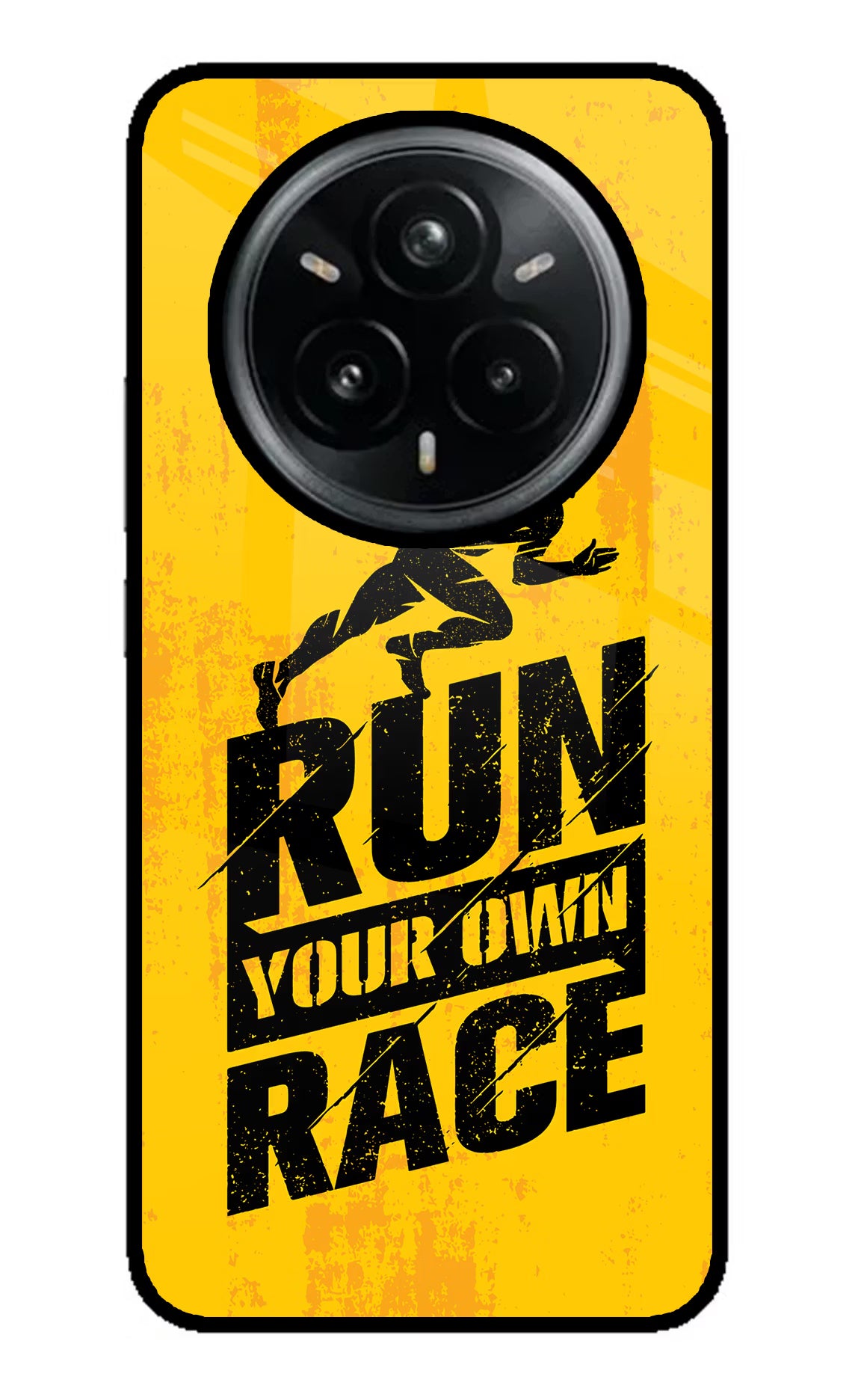 Run Your Own Race Realme 14 Pro Plus 5G Glass Case Back Cover by Casekaro