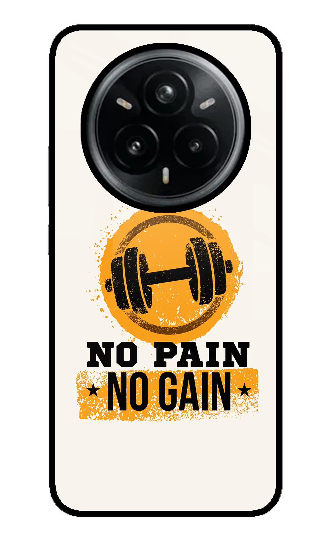 No Pain No Gain Realme 14 Pro Plus 5G Glass Case Back Cover by Casekaro