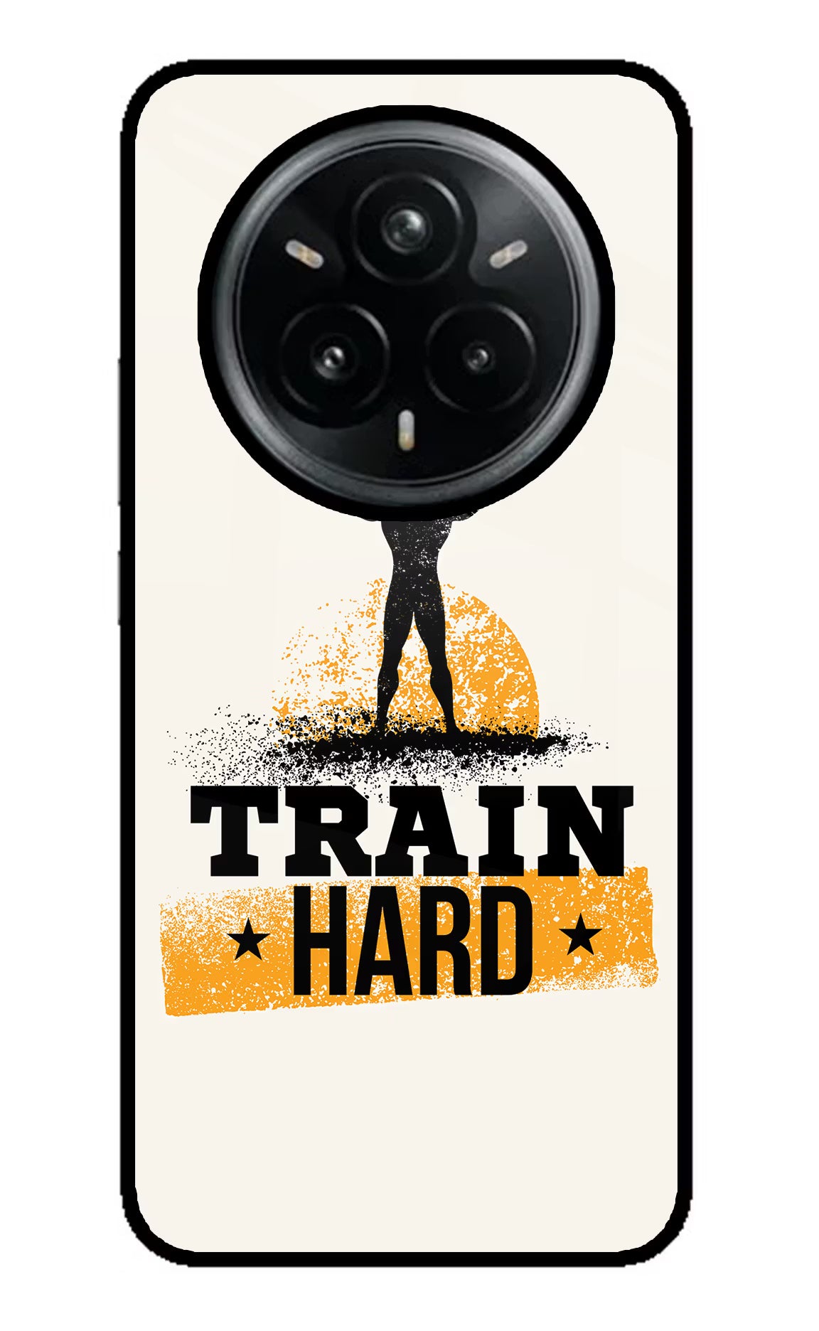 Train Hard Realme 14 Pro Plus 5G Glass Case Back Cover by Casekaro