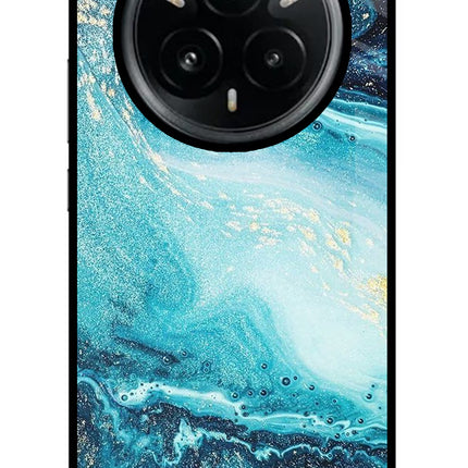 Blue Glitter Marble Realme 14 Pro Plus 5G Glass Case