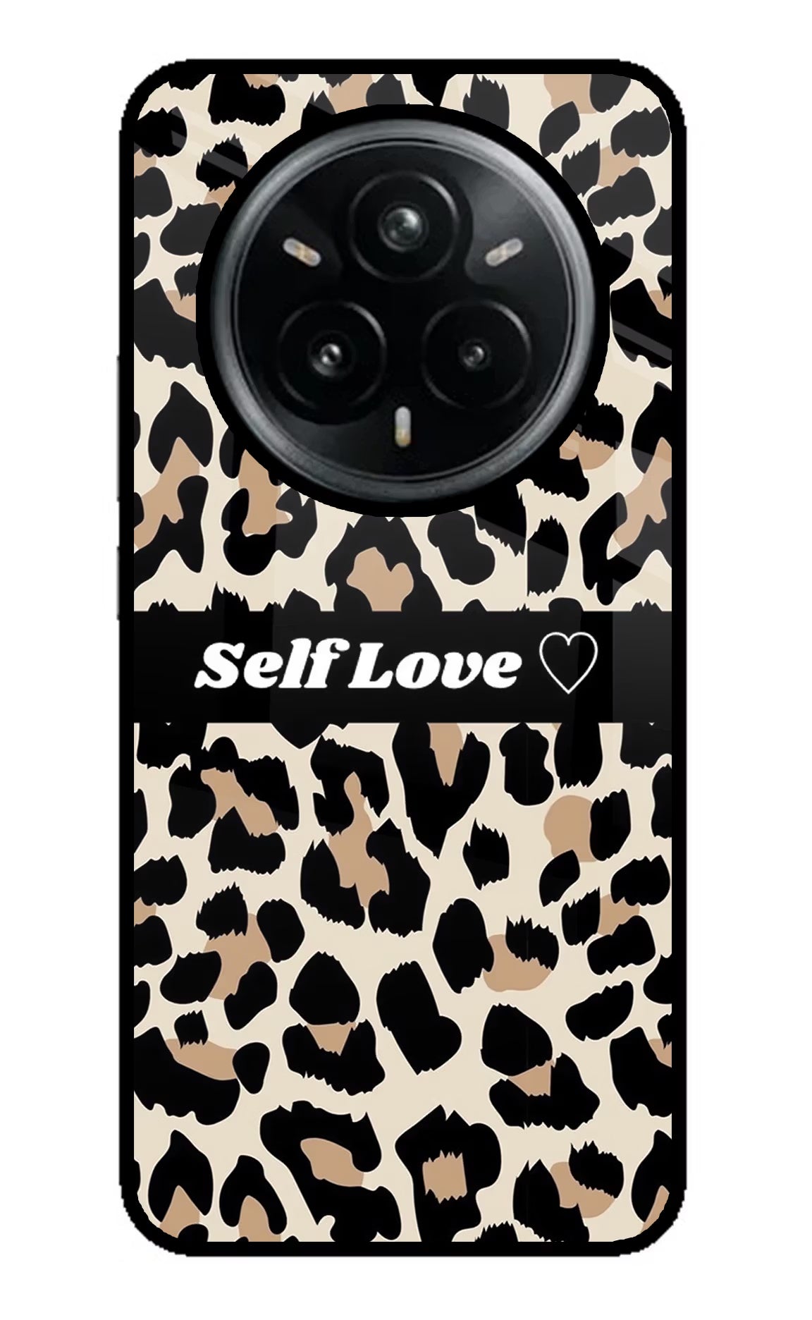 Leopard Print Self Love Realme 14 Pro Plus 5G Glass Case Back Cover by Casekaro