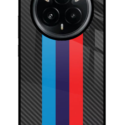 BMW Stripes Pattern Realme 14 Pro Plus 5G Glass Case Back Cover by Casekaro