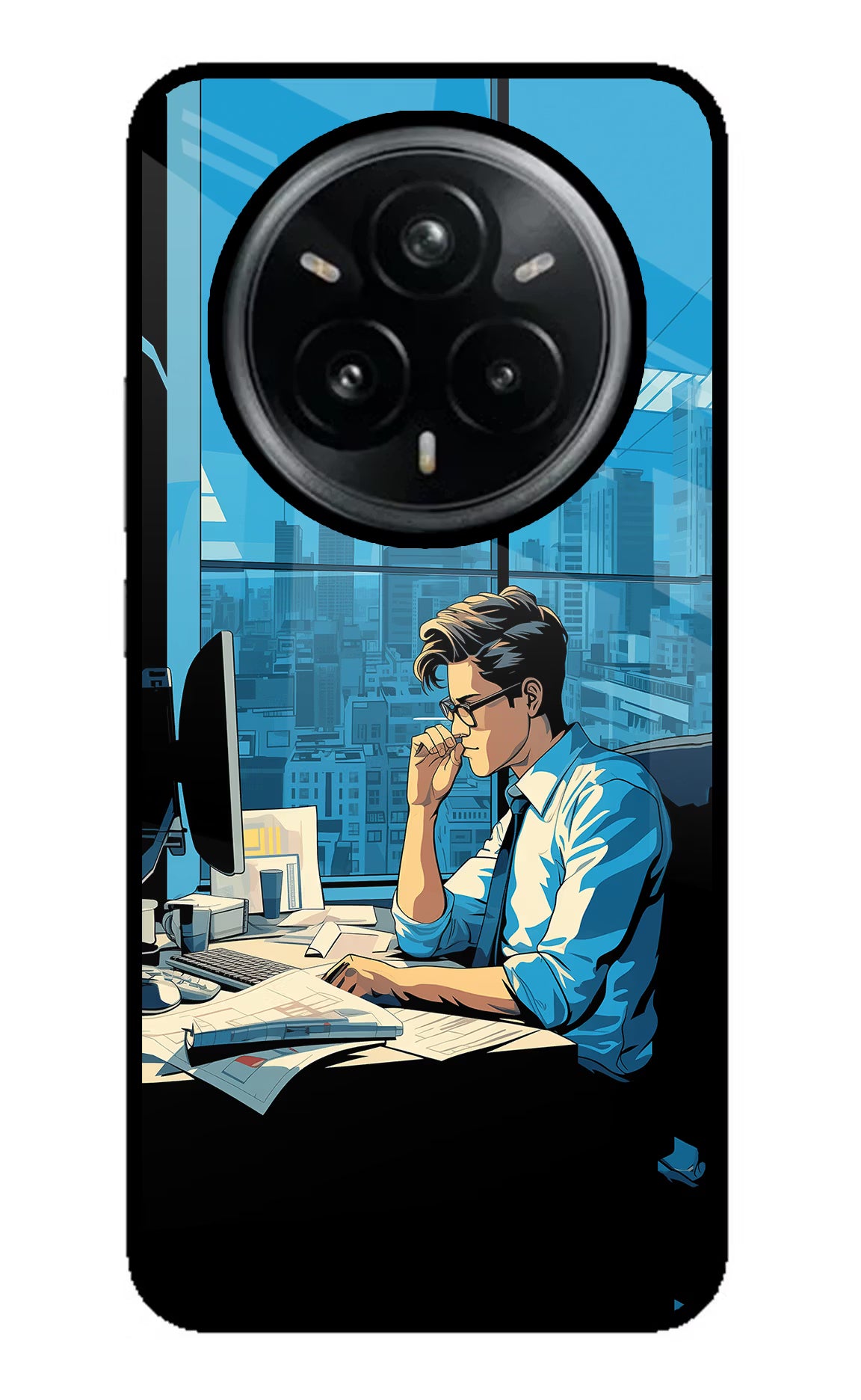 Focused Hustler (AI Generated) Realme 14 Pro Plus 5G Glass Case Back Cover by Casekaro