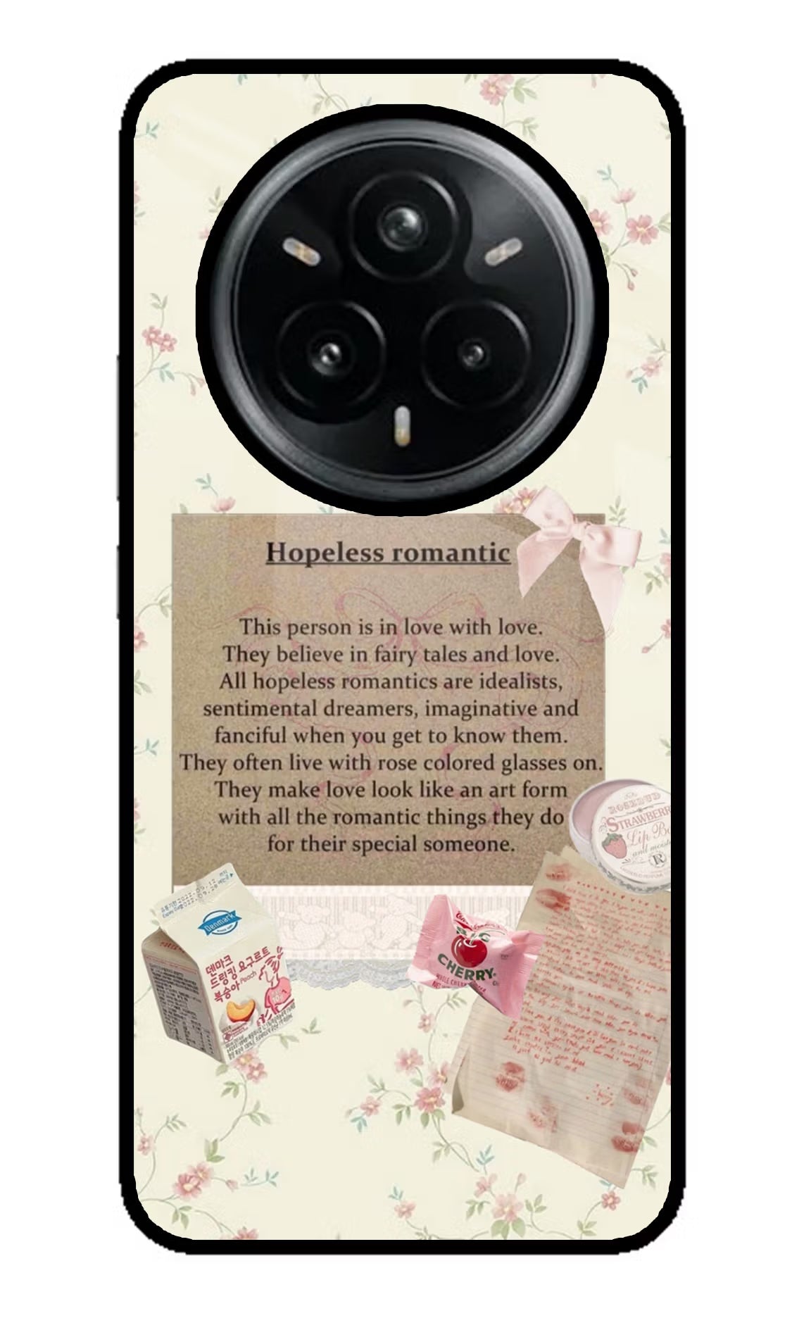 Hopeless Romantic Realme 14 Pro Plus 5G Glass Case Back Cover by Casekaro