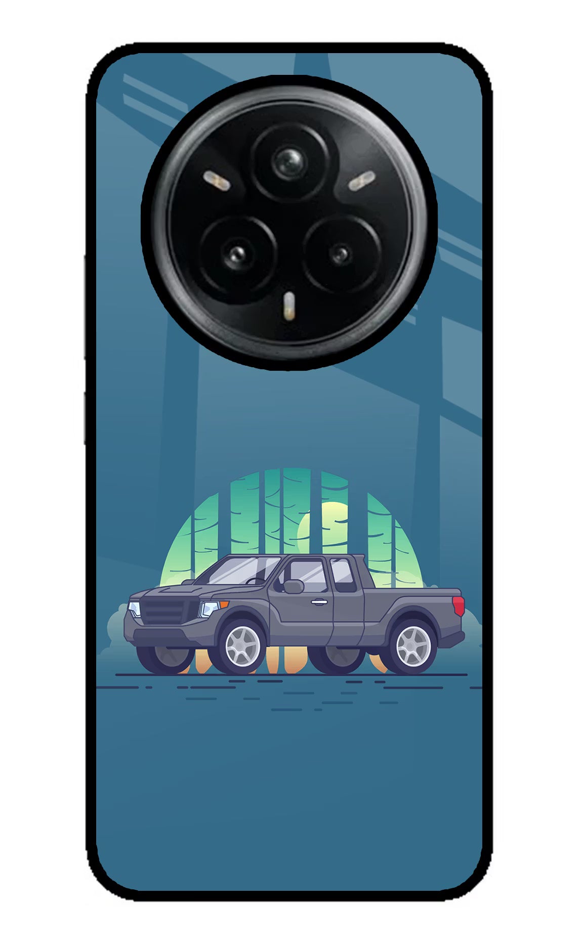 Retro Garage Vibe Realme 14 Pro Plus 5G Glass Case Back Cover by Casekaro