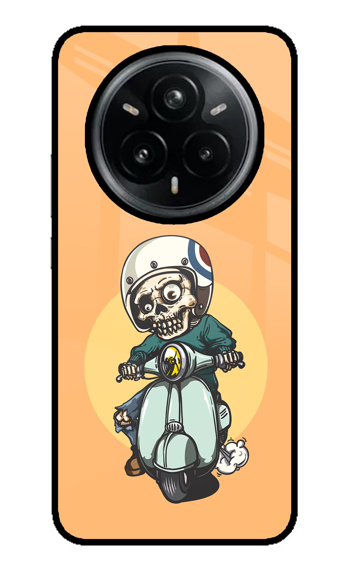 Undead Biker Realme 14 Pro Plus 5G Glass Case Back Cover by Casekaro