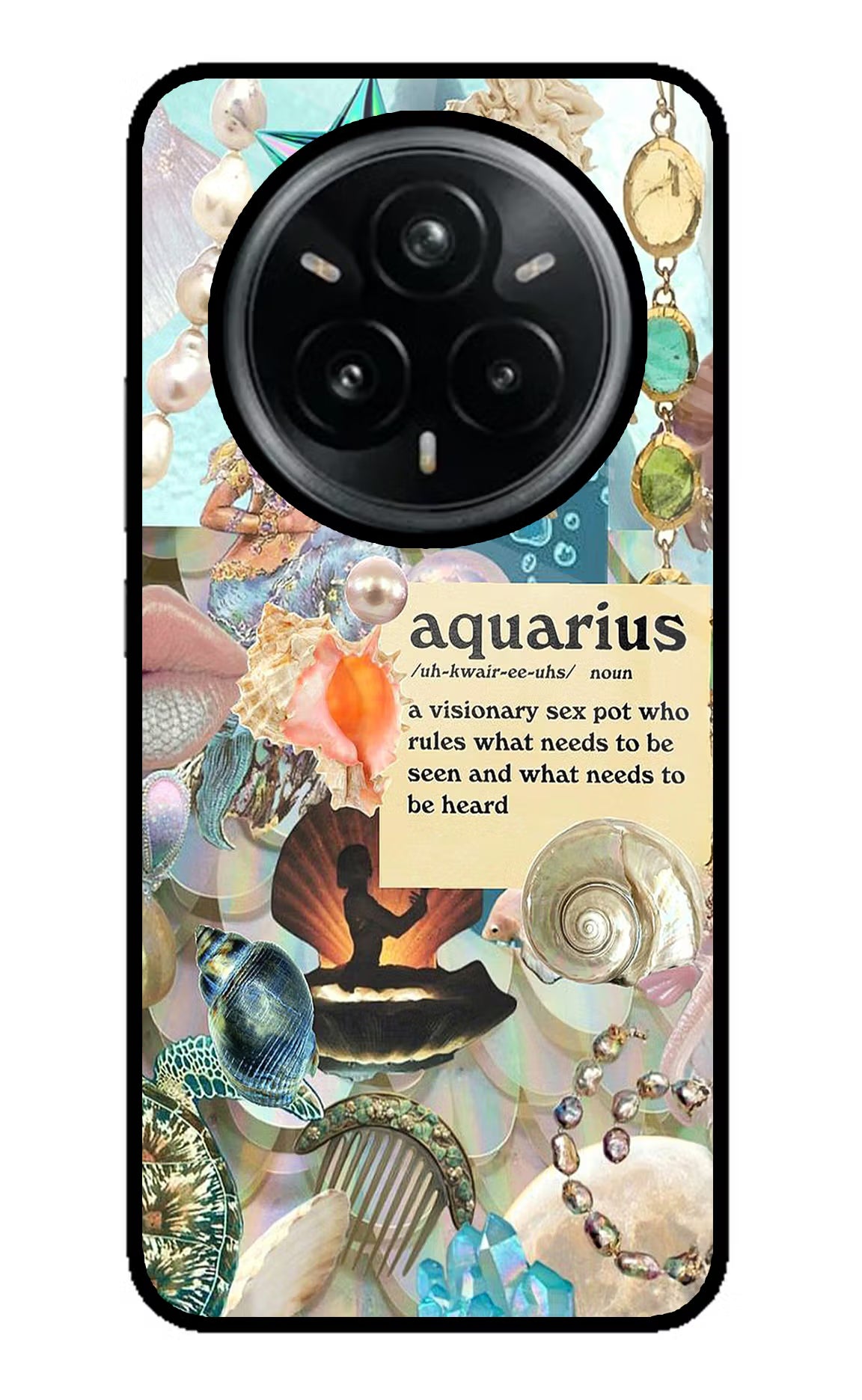 Aquarius Zodiac Realme 14 Pro Plus 5G Glass Case Back Cover by Casekaro
