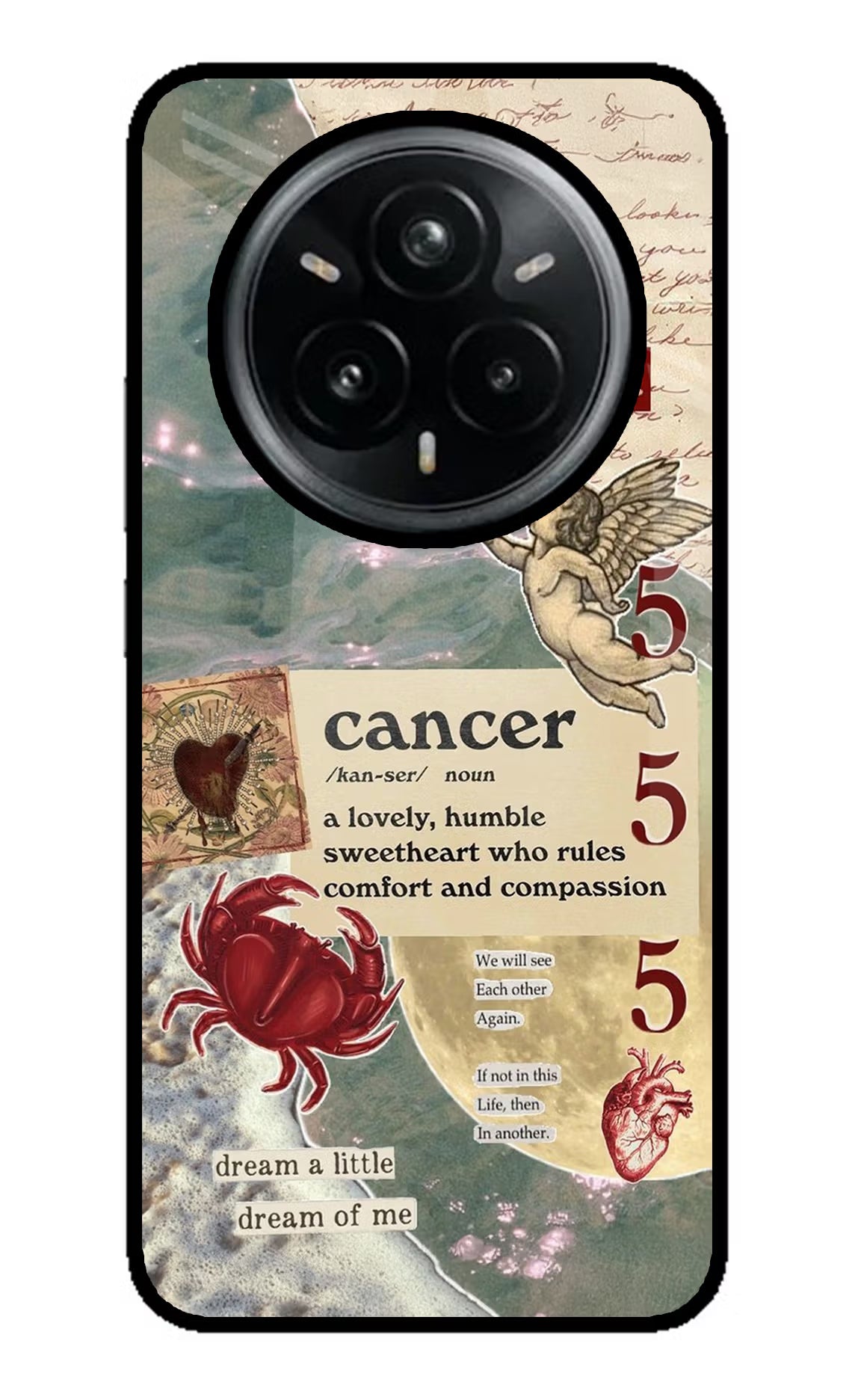Cancer Zodiac Realme 14 Pro Plus 5G Glass Case Back Cover by Casekaro