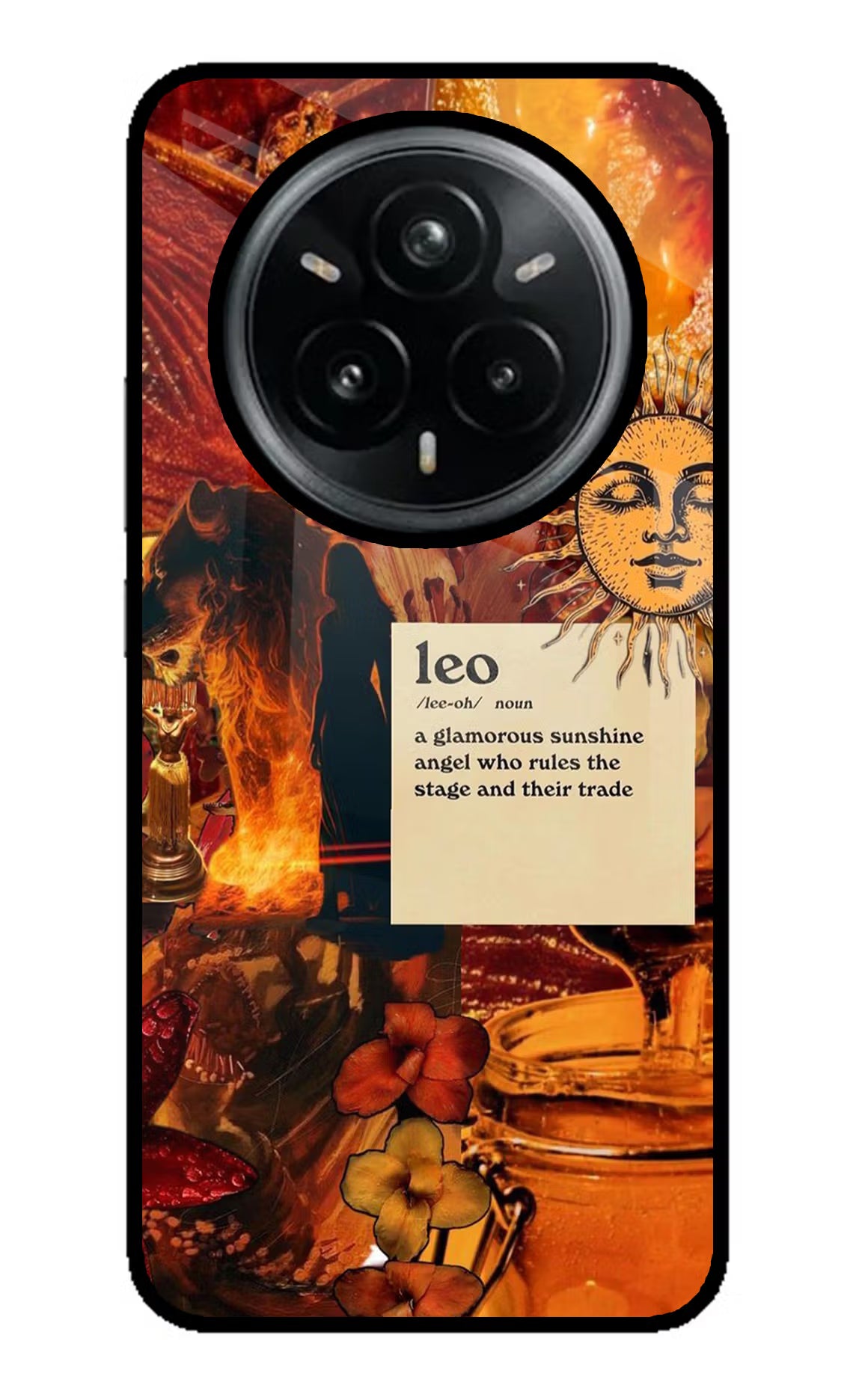 Leo Zodiac Realme 14 Pro Plus 5G Glass Case Back Cover by Casekaro