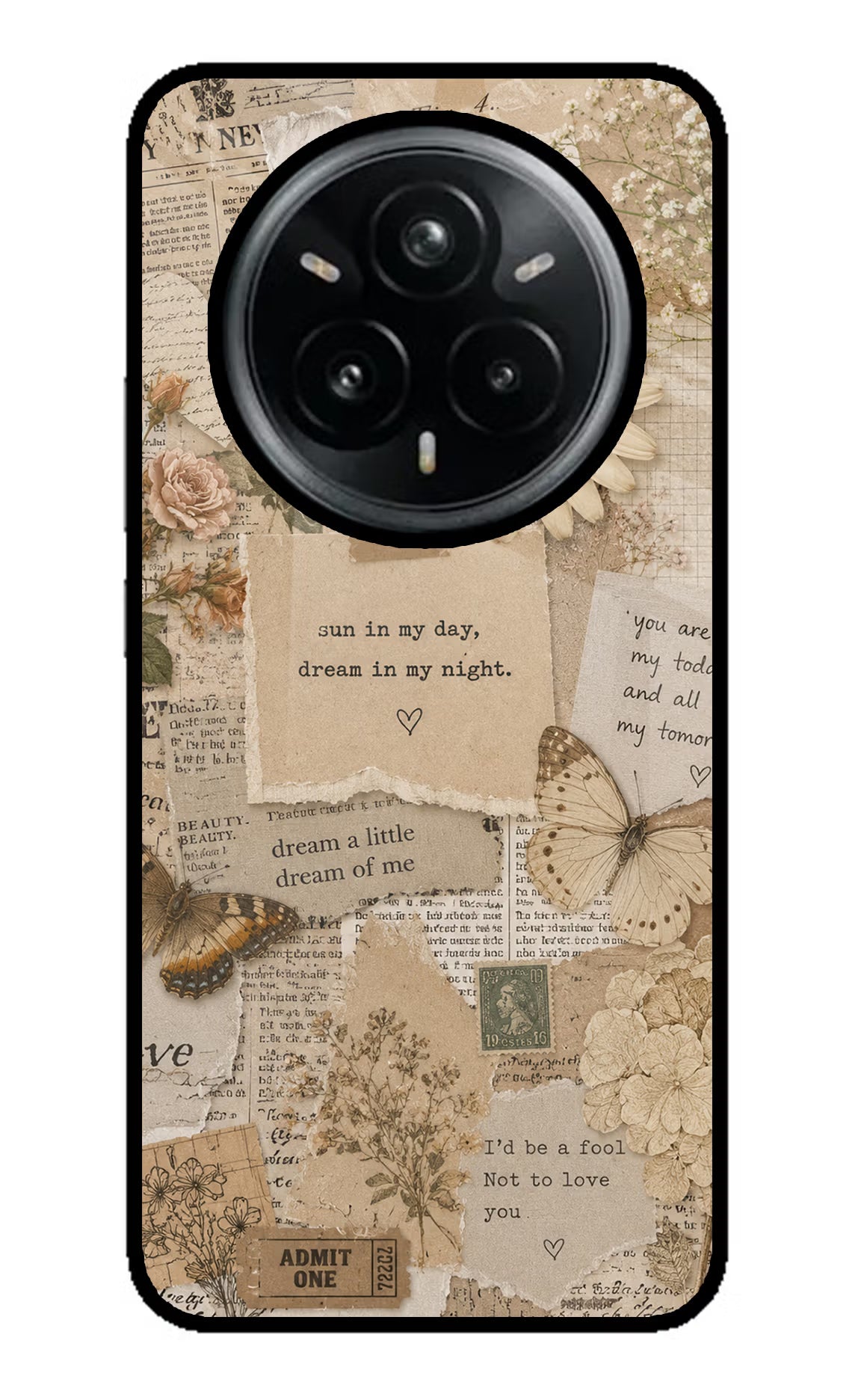 Vintage case Realme 14 Pro Plus 5G Glass Case Back Cover by Casekaro