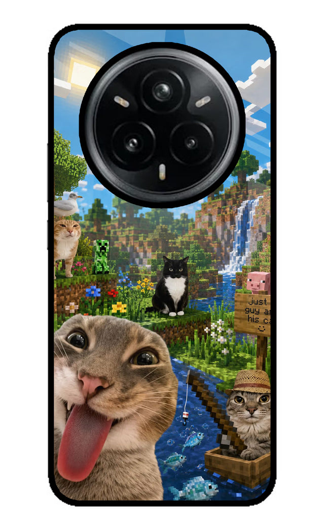 Minecraft Cat Chaos Realme 14 Pro Plus 5G Glass Case