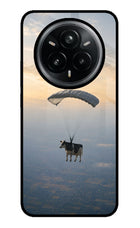 Skydiving Cow Realme 14 Pro Plus 5G Glass Case