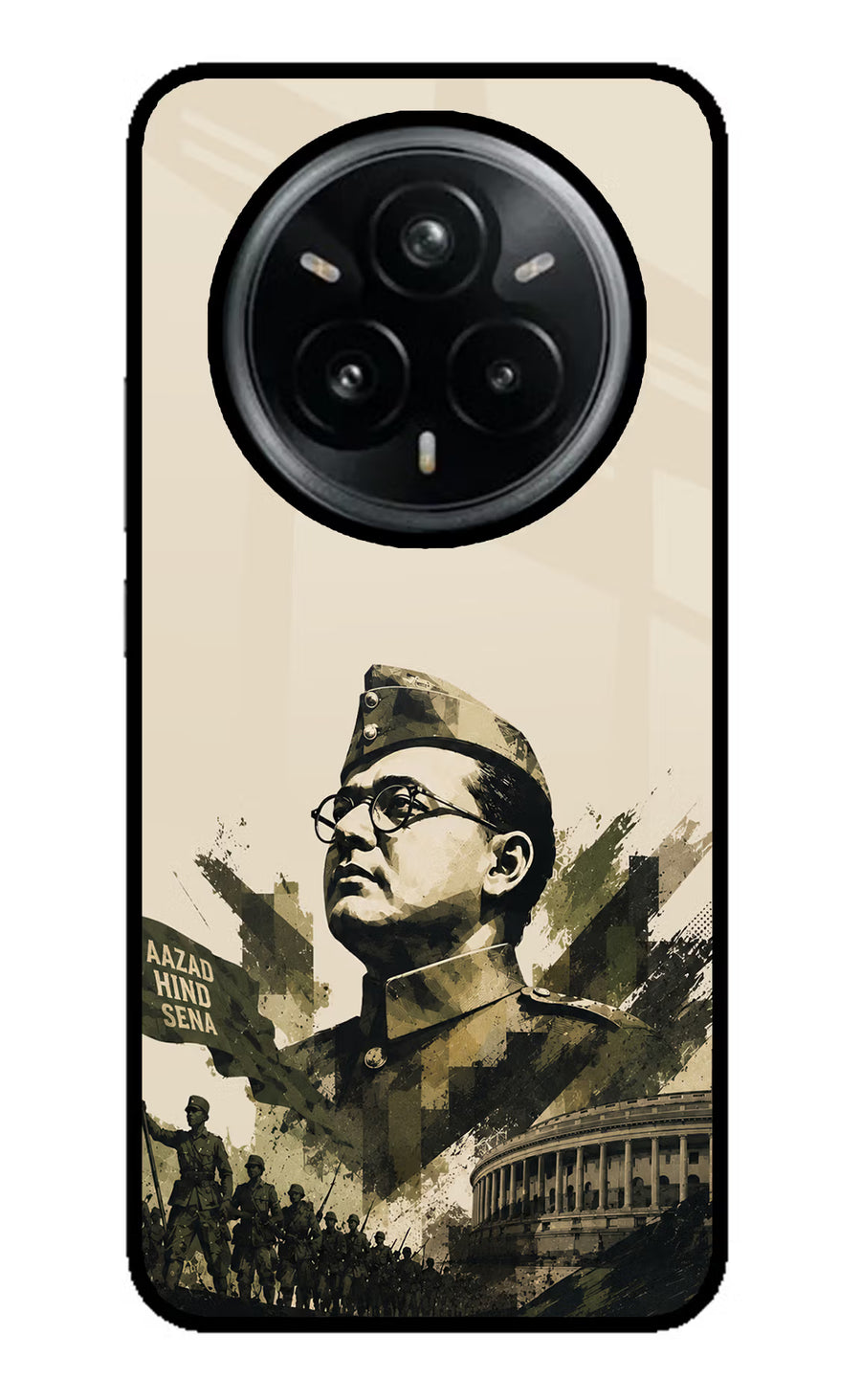 Netaji Rising Realme 14 Pro Plus 5G Back Cover, Glass case