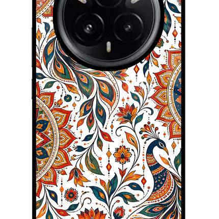 White Mayura Realme 14 Pro Plus 5G Glass Case