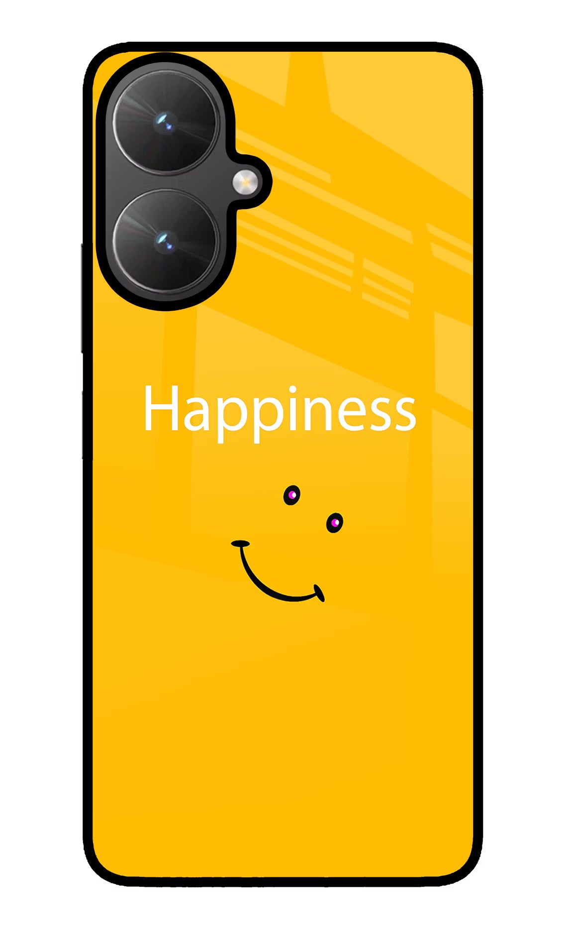 Happiness With Smiley Poco M6 5G Glass Case Back Cover by Casekaro