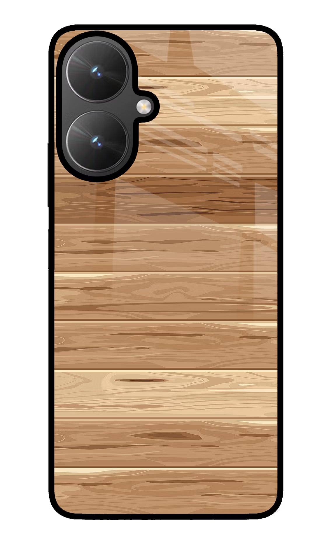 Wooden Vector Poco M6 5G Glass Case Back Cover by Casekaro