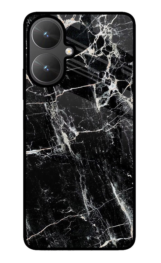 Black Marble Texture Poco M6 5G Glass Case