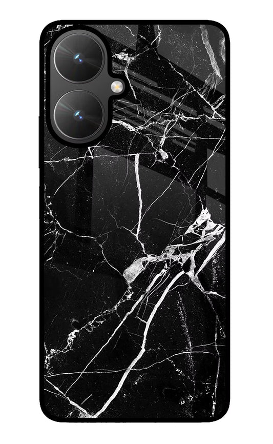 Black Marble Pattern Poco M6 5G Glass Case