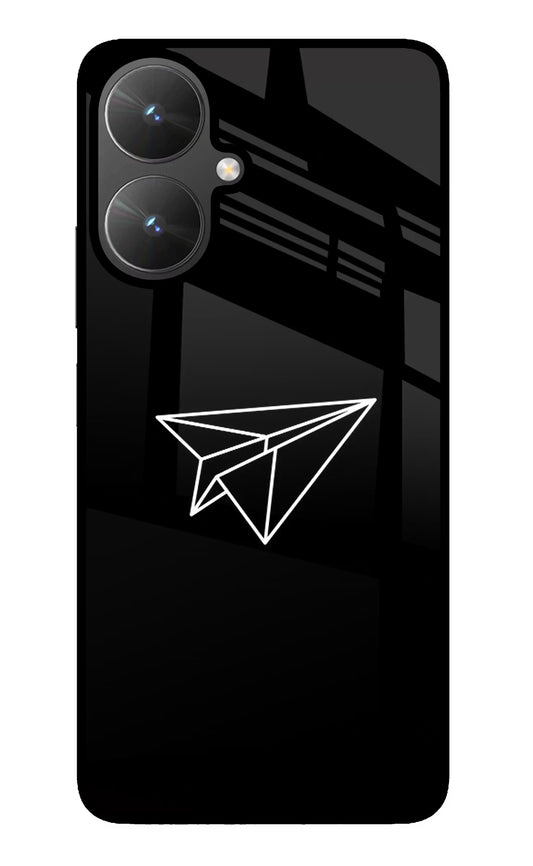 Paper Plane White Poco M6 5G Glass Case