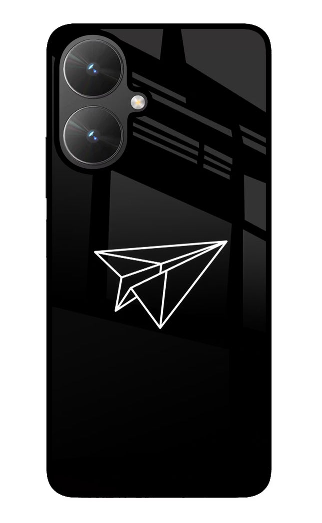 Paper Plane White Poco M6 5G Glass Case