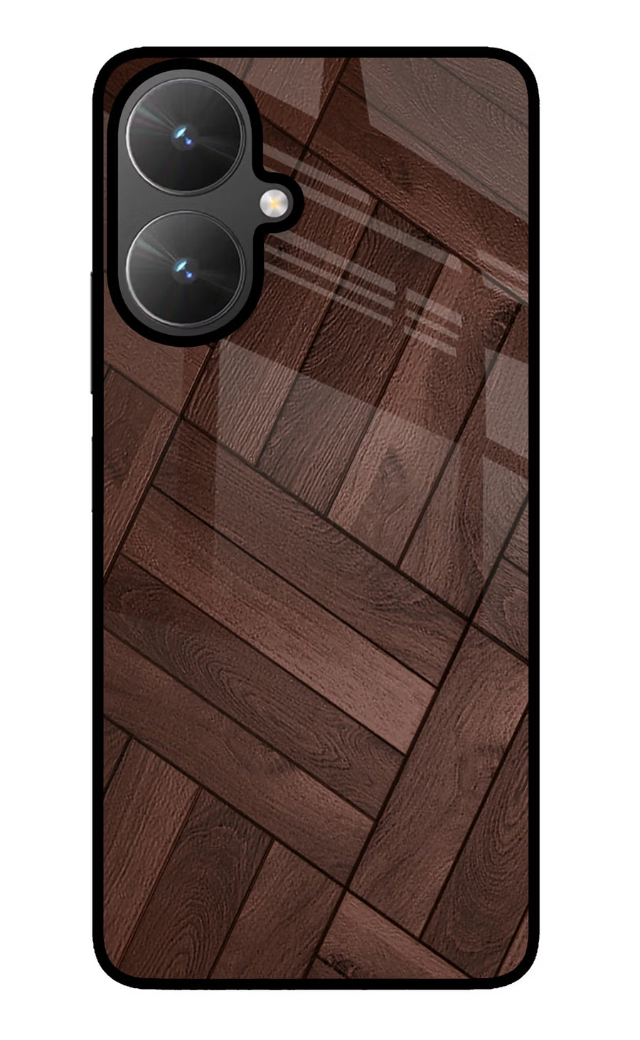 Wooden Texture Design Poco M6 5G Back Cover, Glass case