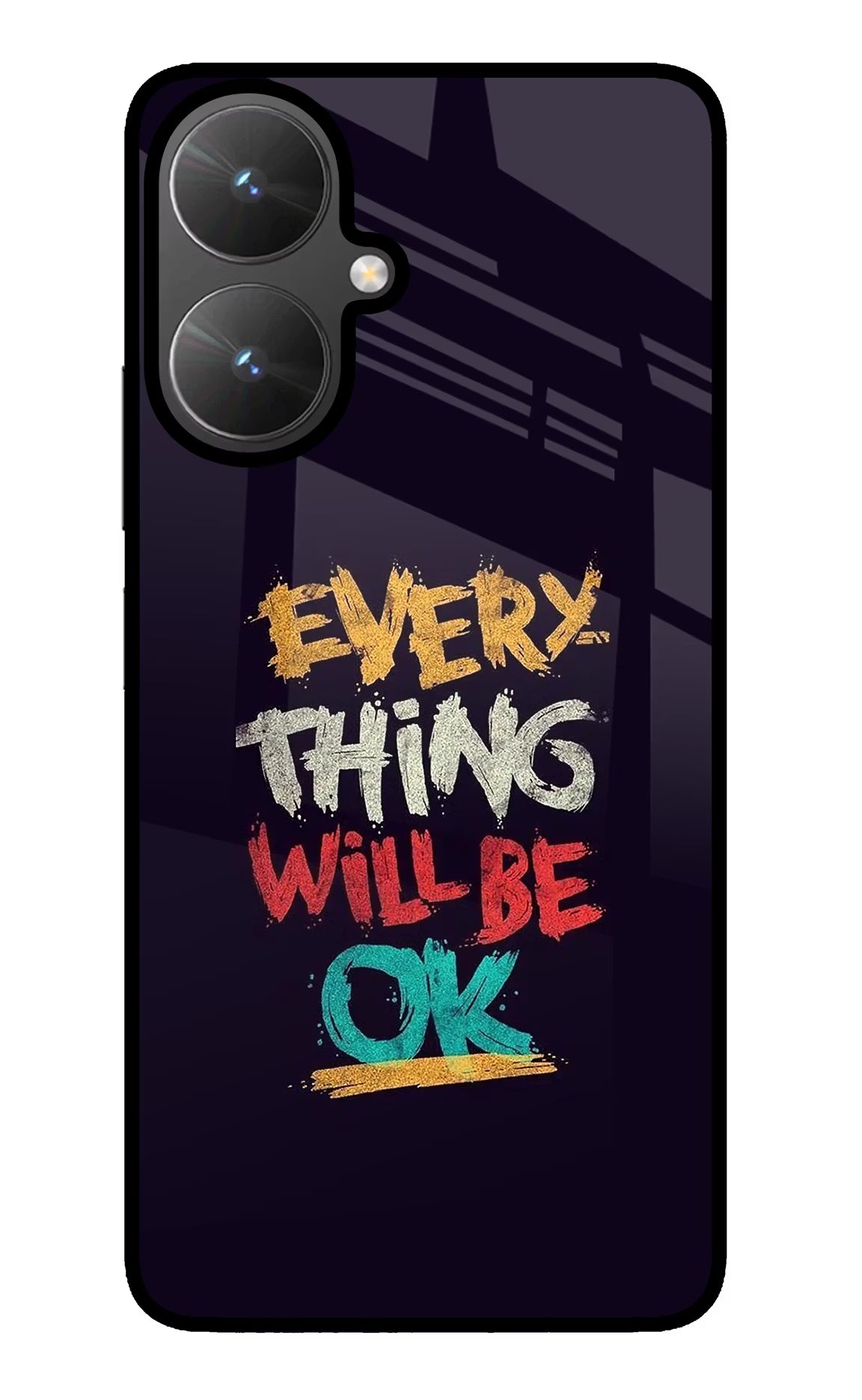 Everything Will Be Ok Poco M6 5G Glass Case Back Cover by Casekaro