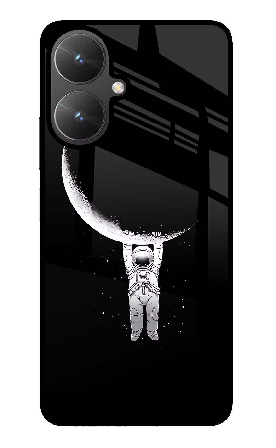 Moon Space Poco M6 5G Glass Case Back Cover by Casekaro