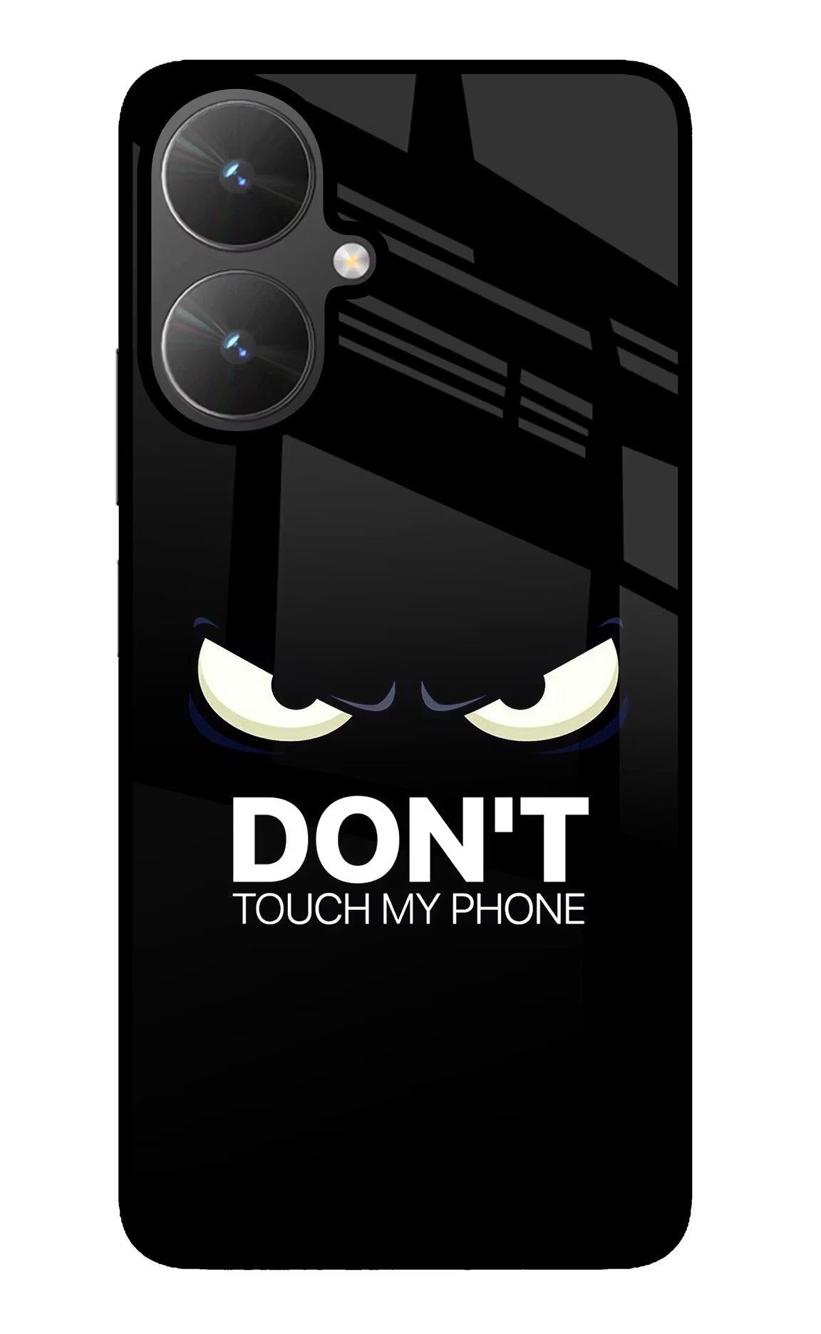 Don'T Touch My Phone Poco M6 5G Glass Case Back Cover by Casekaro
