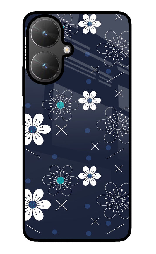 Flowers Poco M6 5G Glass Case