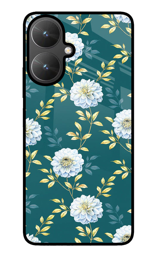 Flowers Poco M6 5G Glass Case