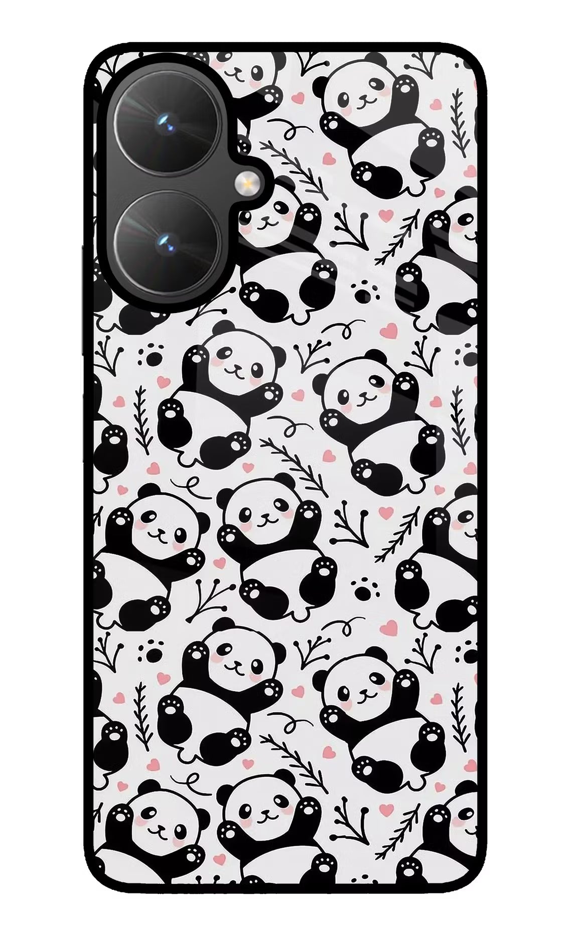 Cute Panda Poco M6 5G Glass Case