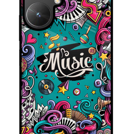Music Graffiti Poco M6 5G Glass Case