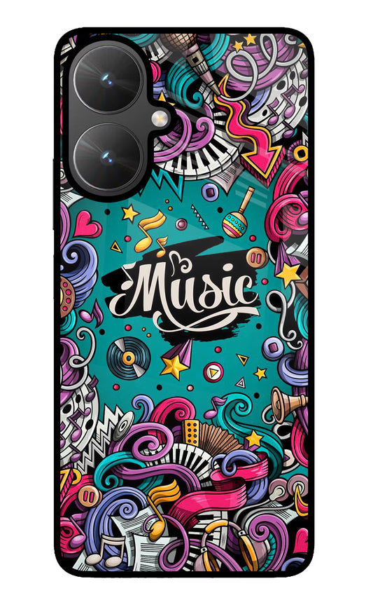 Music Graffiti Poco M6 5G Glass Case