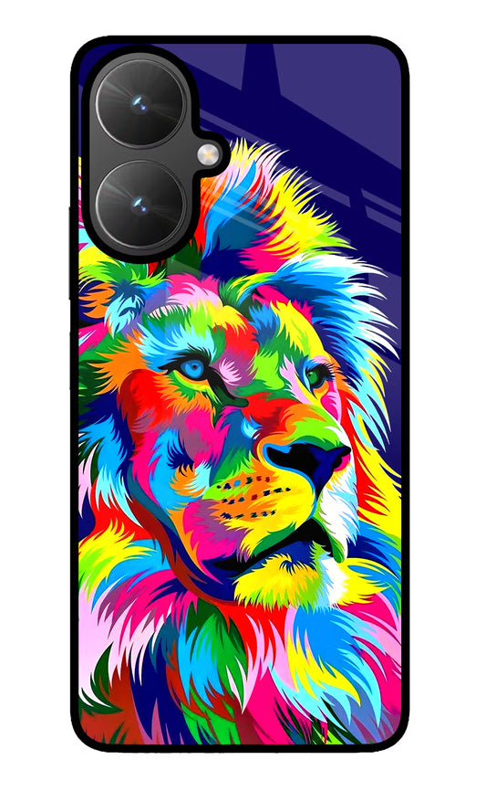Vector Art Lion Poco M6 5G Glass Case