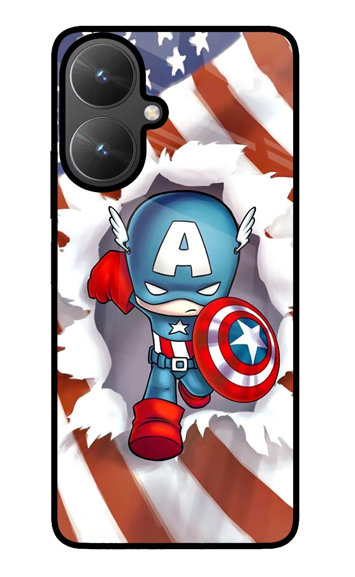 Captain America Poco M6 5G Glass Case