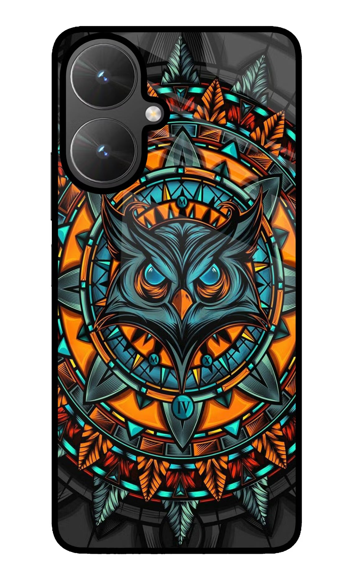 Angry Owl Art Poco M6 5G Glass Case Back Cover by Casekaro