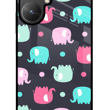 Elephants Poco M6 5G Glass Case