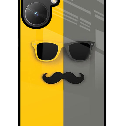 Sunglasses with Mustache Poco M6 5G Glass Case