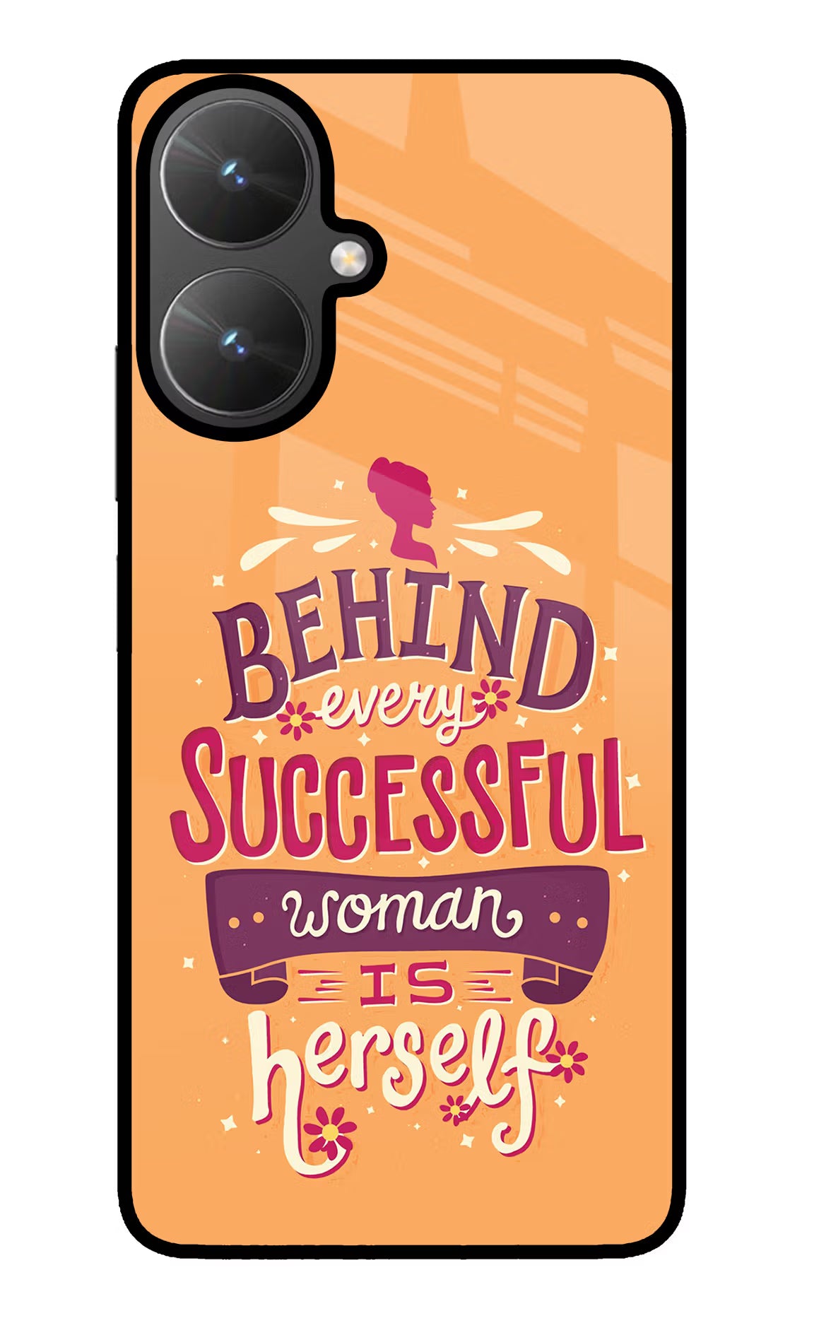 Behind Every Successful Woman There Is Herself Poco M6 5G Glass Case Back Cover by Casekaro