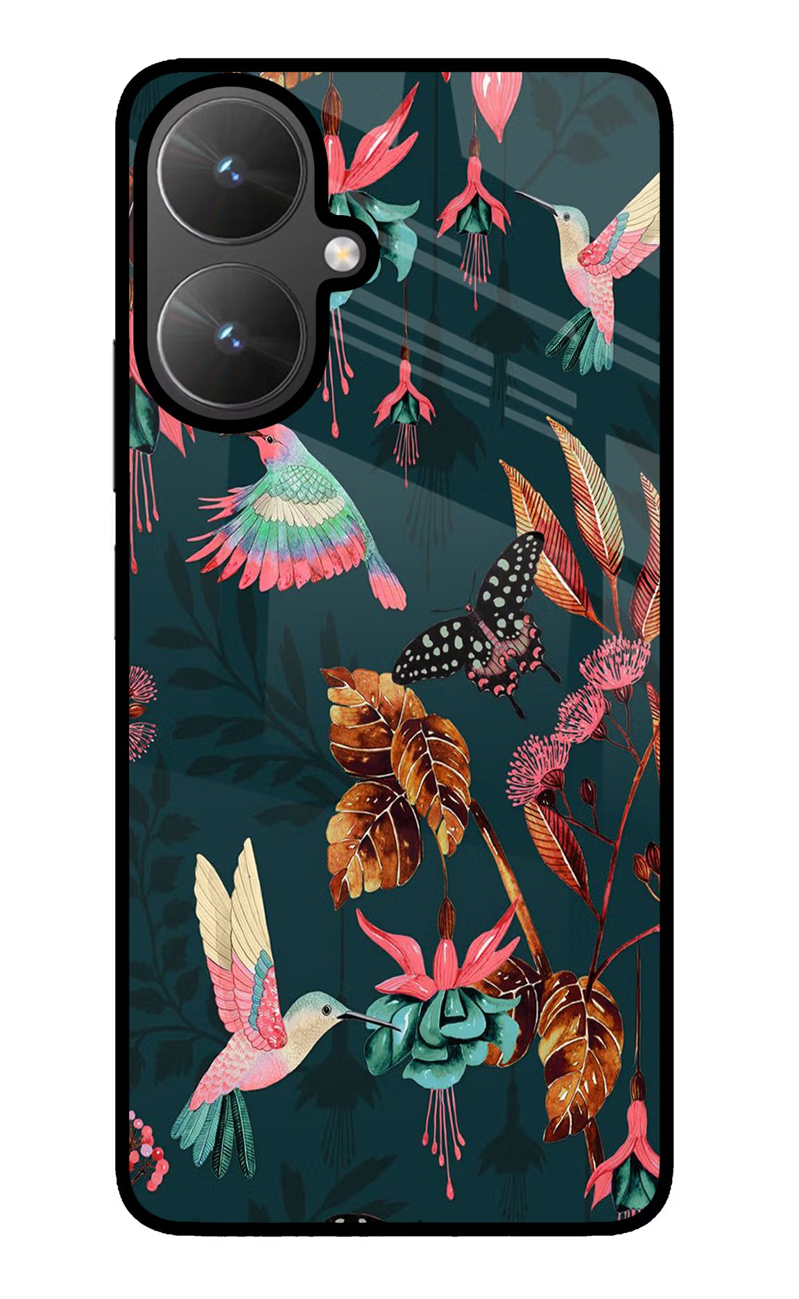 Birds Poco M6 5G Glass Case Back Cover by Casekaro
