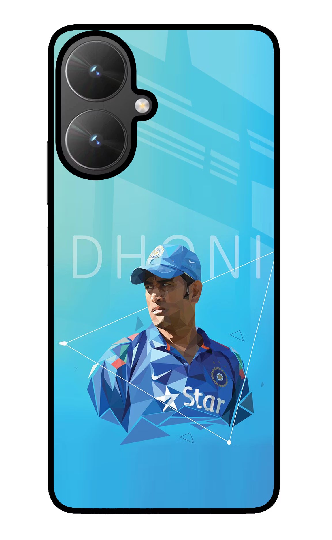 Dhoni Artwork Poco M6 5G Glass Case Back Cover by Casekaro
