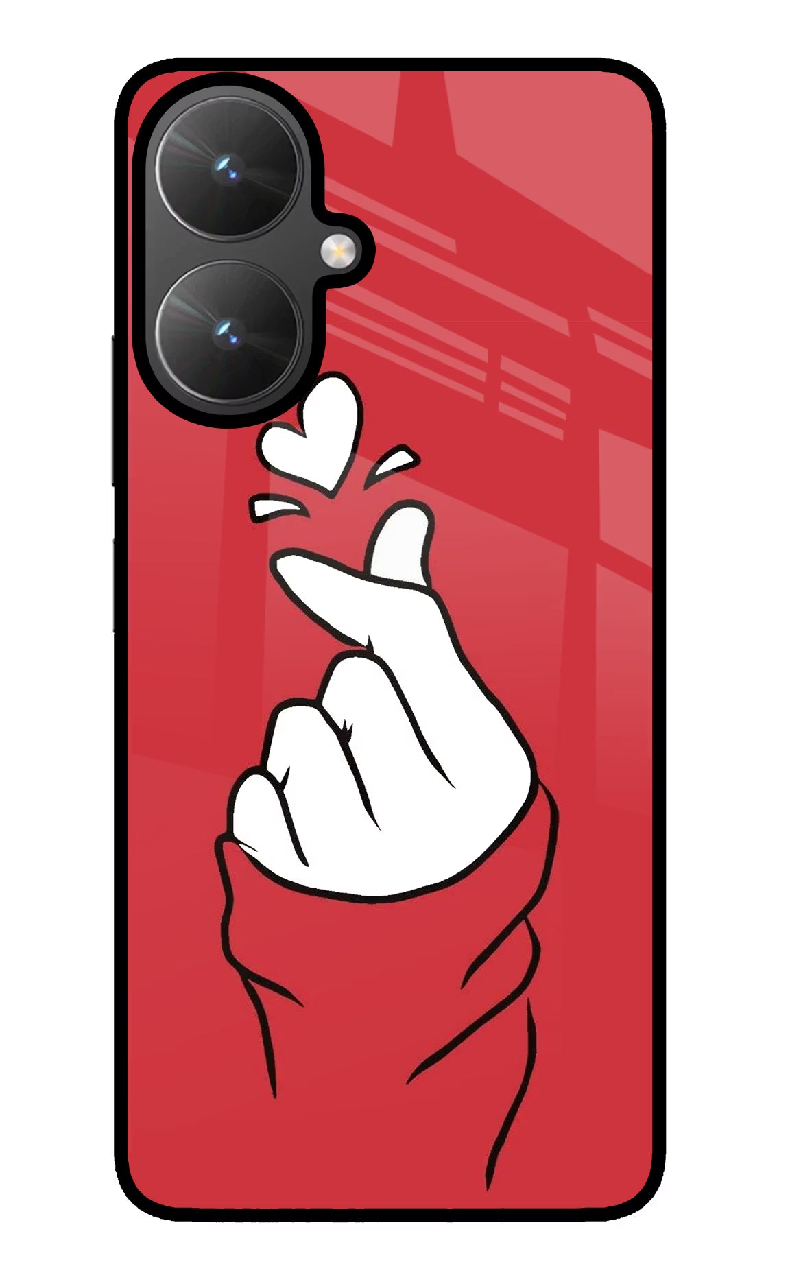Korean Love Sign Poco M6 5G Glass Case Back Cover by Casekaro
